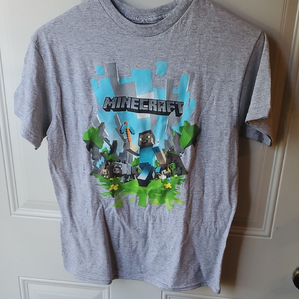 Minecraft Kids Gray Graphic T-Shirt New W Tags